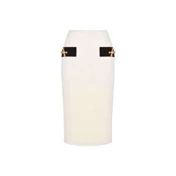 MOSCHINO Hot 'N Cold Faucet Embellished Midi Skirt