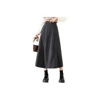 JEANSWEST Casual Long Skirt Women's Khaki