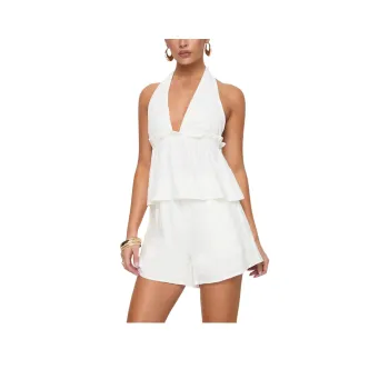 PRINCESS POLLY EASE LINEN BLEND SET Casual Suit Women's White/White