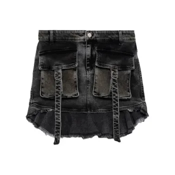 Blumarine Asymmetric Denim Cargo Skirt