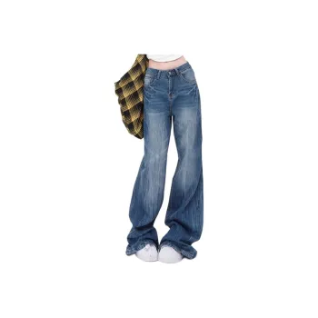 YINLEI Jeans Women's Crackle Blue