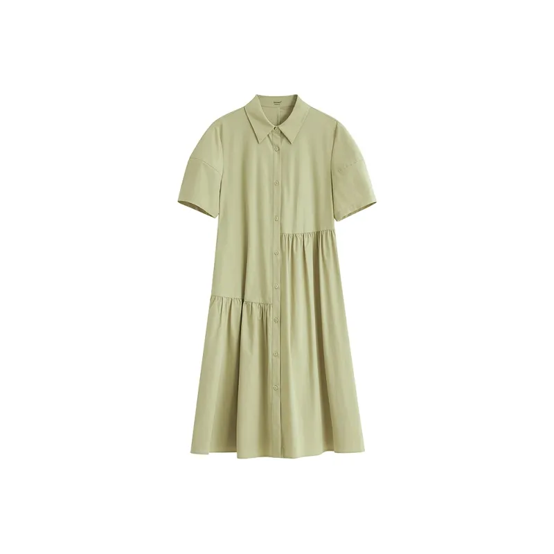 Inman Long Sleeved Dress Women's Khaki Green-0