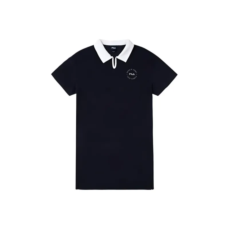 FILA Short Sleeved Dresses Women's Navy Blue-0