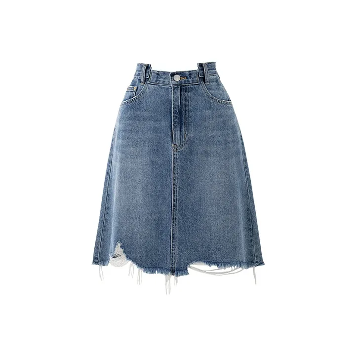 SOON FLOWER Denim Short Skirts Women's Blue-0