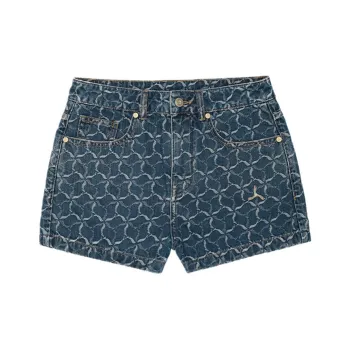 LI NING 1990 Denim Shorts Women's New Denim Blue