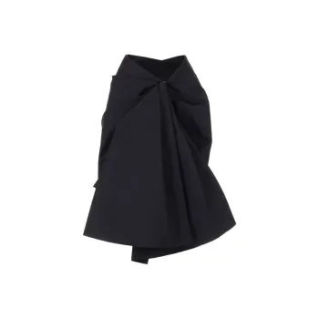 RICK OWENS Draped Cotton Mini Skirt