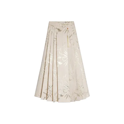 SONGBENSANGSANG Casual Mamianqun Long Skirt Women's Apricot