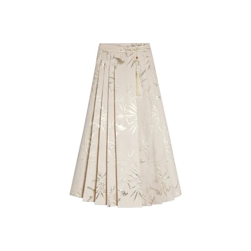 SONGBENSANGSANG Casual Mamianqun Long Skirt Women's Apricot-0