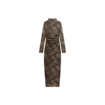 ZARA Long-Sleeved Dresses Women's Leopard Print
