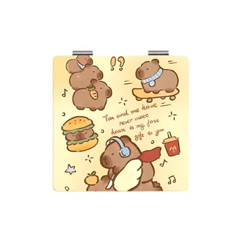 Love Of Wormwood Girly Cartoon Cute Bear Handsome Foldable Double Sided Mirror