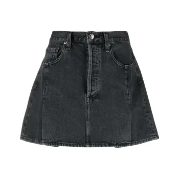 AGOLDE Pleated Mini Denim Skirt