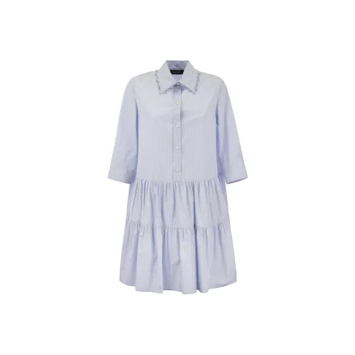 Fabiana Filippi Button Up Striped Shirtdress