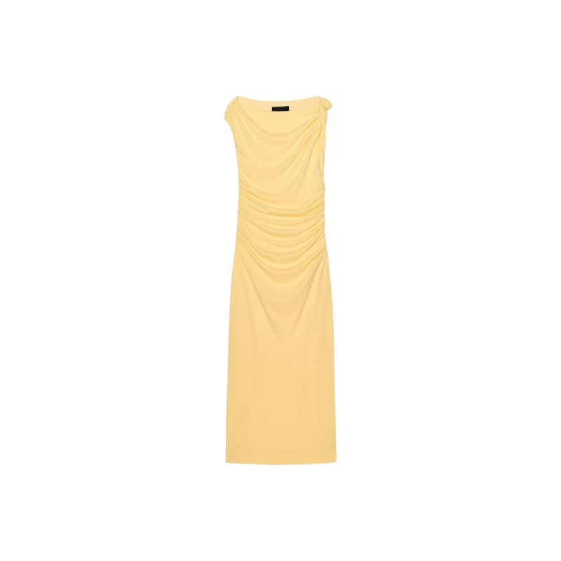 ZARA Sleeveless Dress Women's Yellow-0