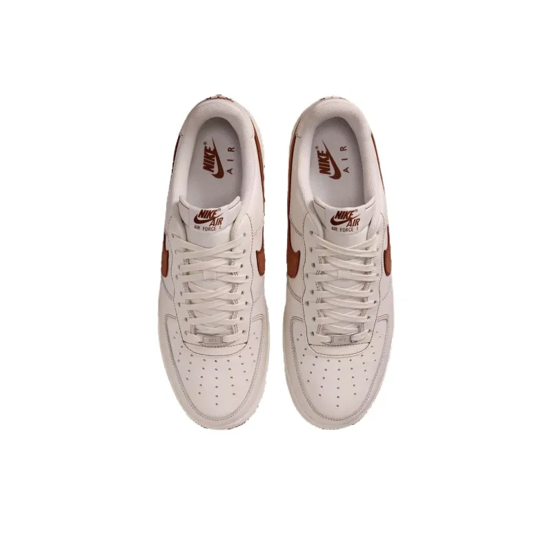 Nike Air Force 1 Anti Slip Wear Resistant Low Top Skateboard Shoes Unisex Beige Brown-3