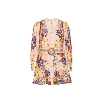 Farm Rio Bouquet Puff sleeve Mini Dress