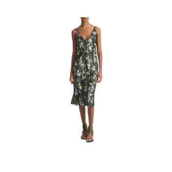 VINCE Floral print Satin Midi Dress