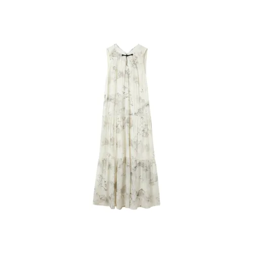 3COLOUR Sleeveless Dress Women's Black With Beige Floral