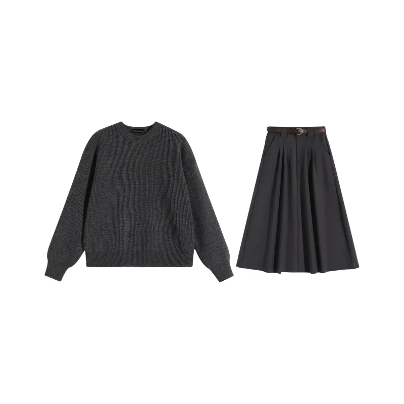 EIDOLON GRAIN Skirt Set Women's Gray-0