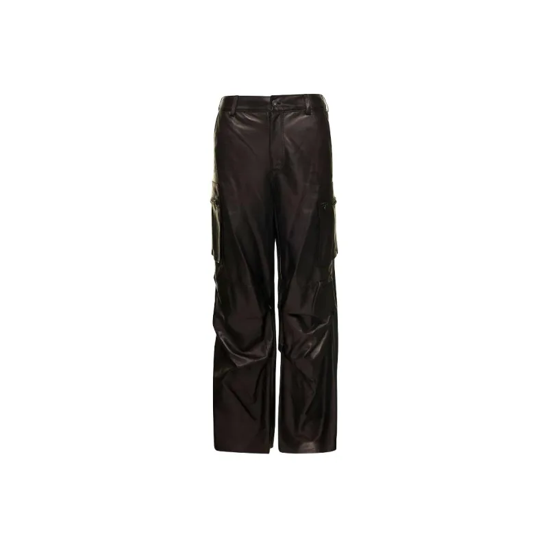 SALVATORE SANTORO Leather Pants Women's Black-0