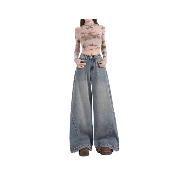 YINLEI Jeans Women's Vintage Blue-0