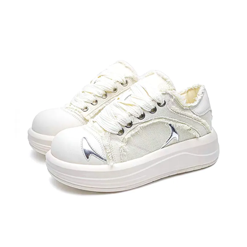 CISSTEG Slip Resistant Shock Absorbers Low Top Skateboard Shoes Unisex White Black-5