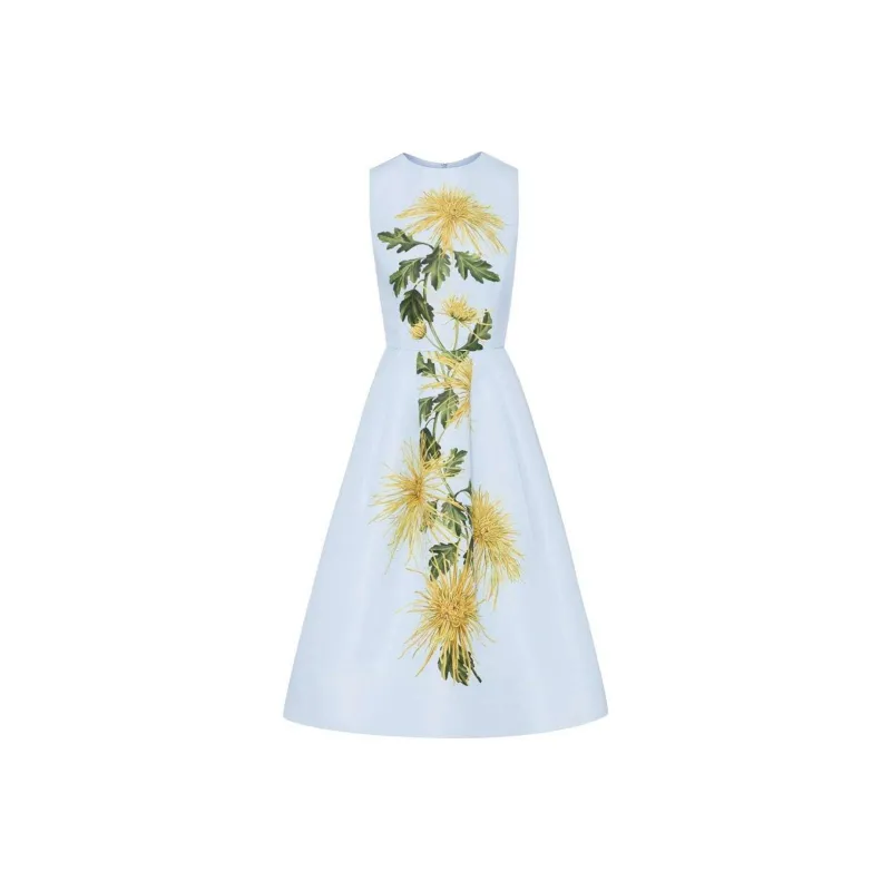 Oscar De La Renta Chrysanthemum Stripe Cocktail Dress-0