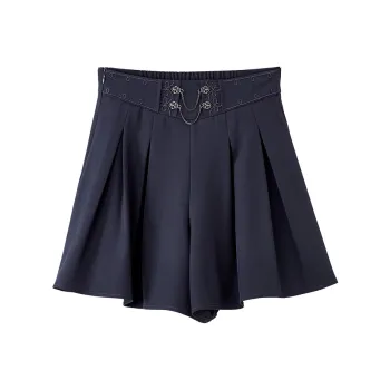 XIANGYING Casual Shorts Women's Navy Blue