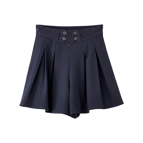 XIANGYING Casual Shorts Women's Navy Blue