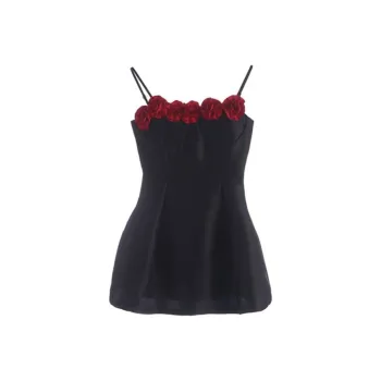 SECFLY OFFICIAL Slip Dress Women's Black