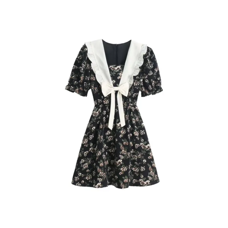 Incolore Short Sleeved Dresses Women's Black-0