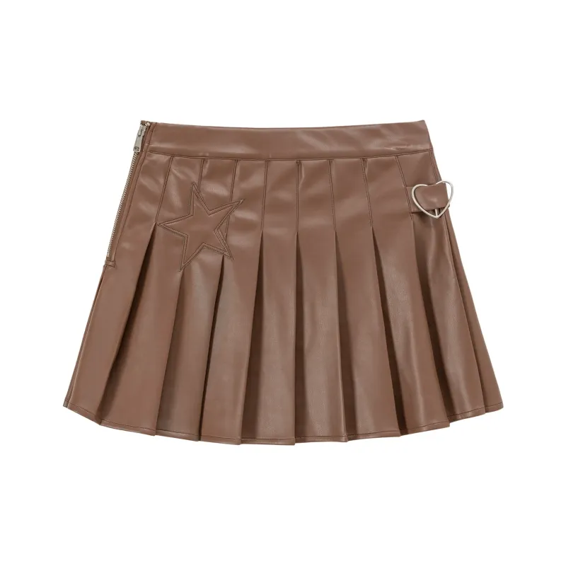 CHUU Leather Short Skirts Women's-2