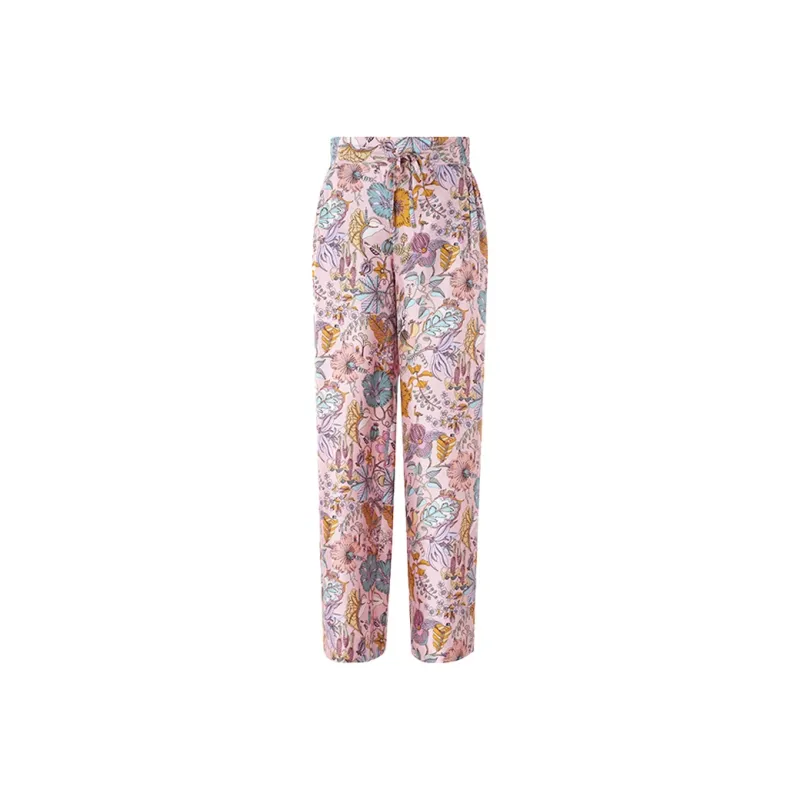 BESIONIA SS25 Casual Pants Women's Pink Floral-0