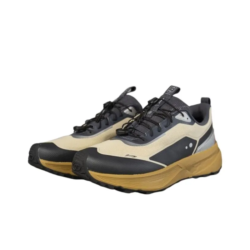 LiNing CF Tracing Walking Landscape Anti Slip Wear Resistant Low Top Hiking Shoes Unisex Beige Black-3