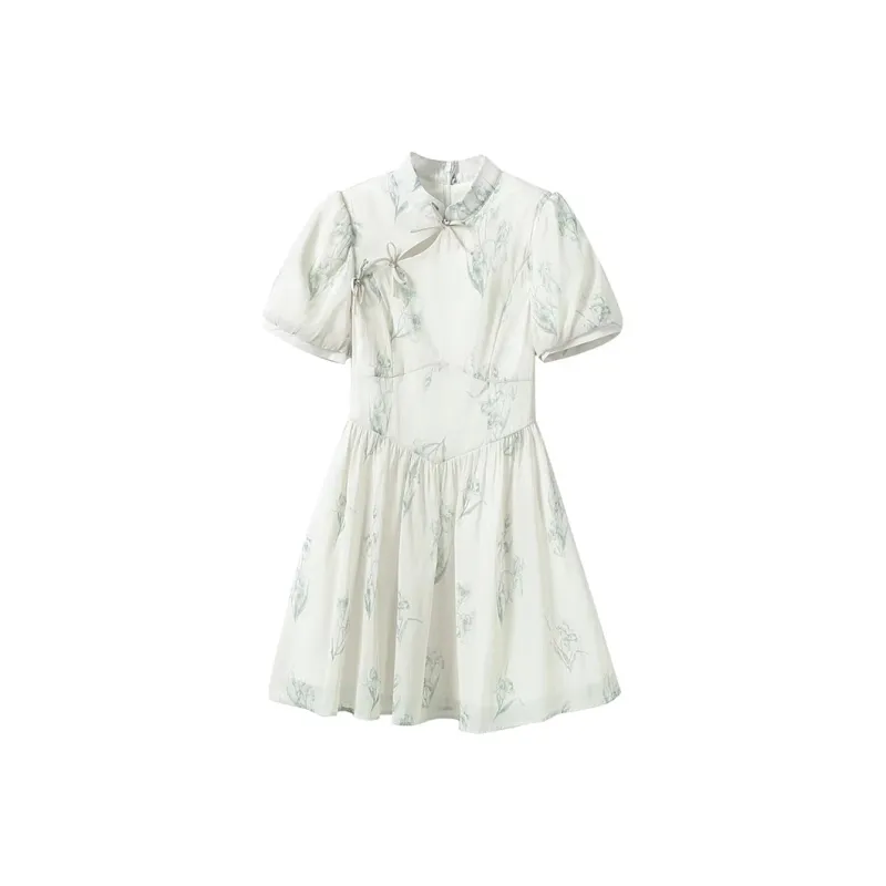 Incolore Short Sleeved Dresses Women's Green-0