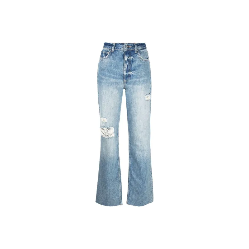 Anine Bing Olsen Ripped Straight leg Jeans-0