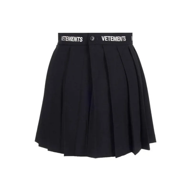 Vetements Logo-waistband Pleated Skirt-4