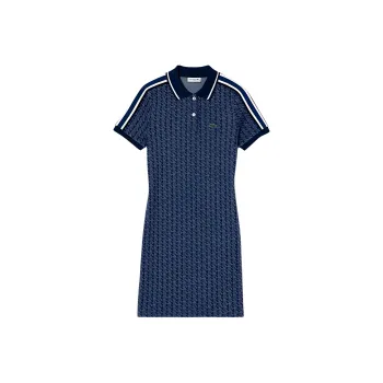 LACOSTE Monogram jacquard Cotton Minidress