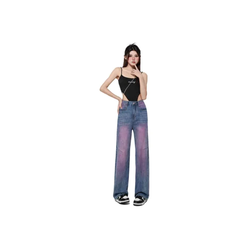 YINLEI Jeans Women's Vintage Purple-0