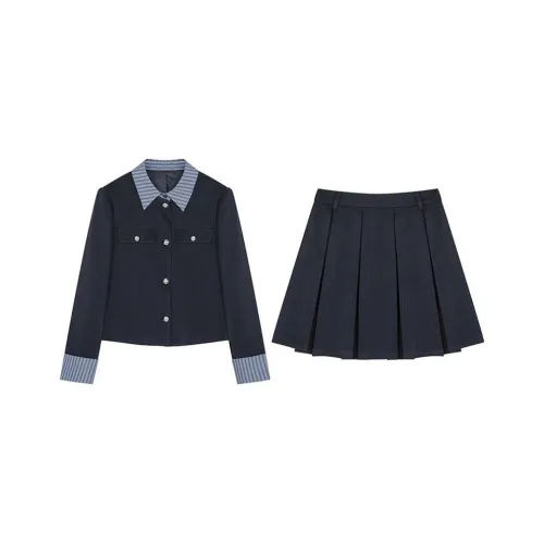 Mo Han Yi Mei Skirt Set Women's Navy Blue