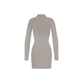 SKIMS SOFT SMOOTHING SEAMLESS TURTLENECK MINI DRESS Long-Sleeved Dresses Women's SMOKE/Smoke Gray