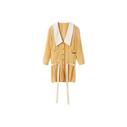 MIU MIU From The Runway Long-Sleeved Raffiaes Women's Yellow