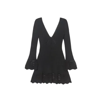 Self portrait Long Sleeved Dress Women's Classic Black