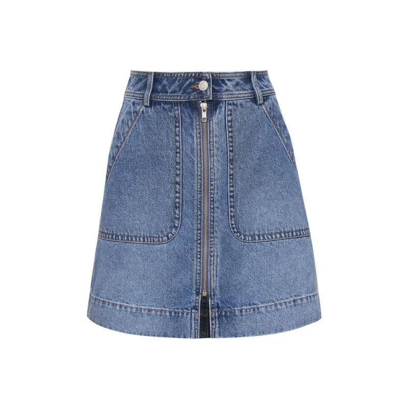 Brother Is Really Good Denim Short Skirts Women's-0