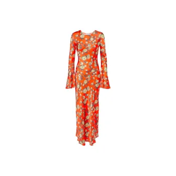 GANNI Long Sleeved Dresses Women's Orange