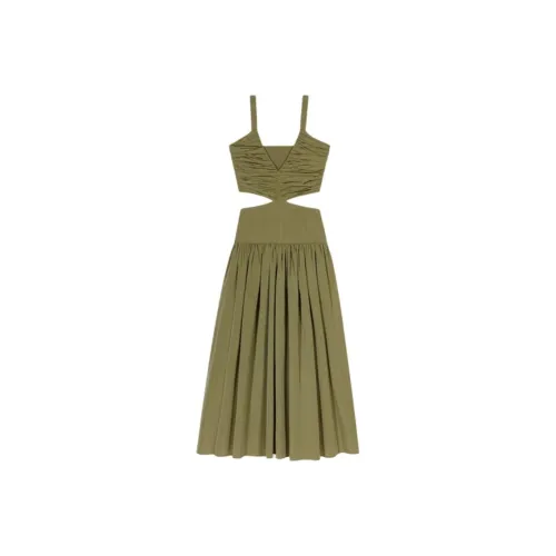 Maje Cut out Taffeta Maxi Dress