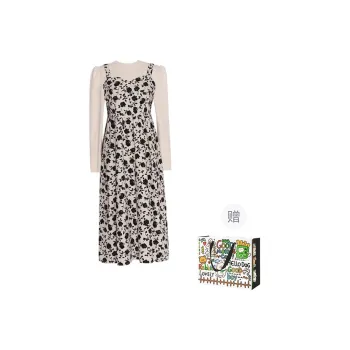 Pzhk Long Sleeved Dresses Women's Apricot