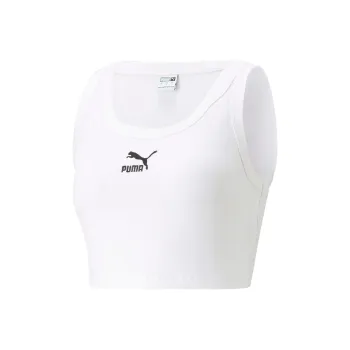 PUMA Classics Crop Sleeveless Sports Shirts Women's White