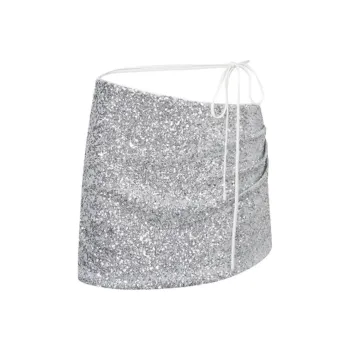 JAC FLEURANT Casual Short Skirts Women's Silver