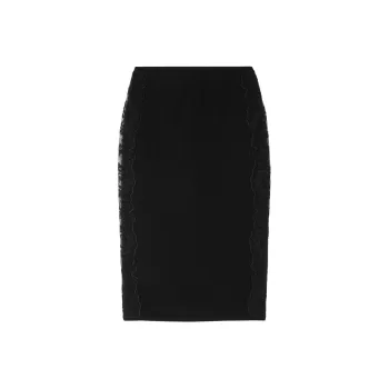 VERSACE Floral embroidered Pencil Midi Skirt
