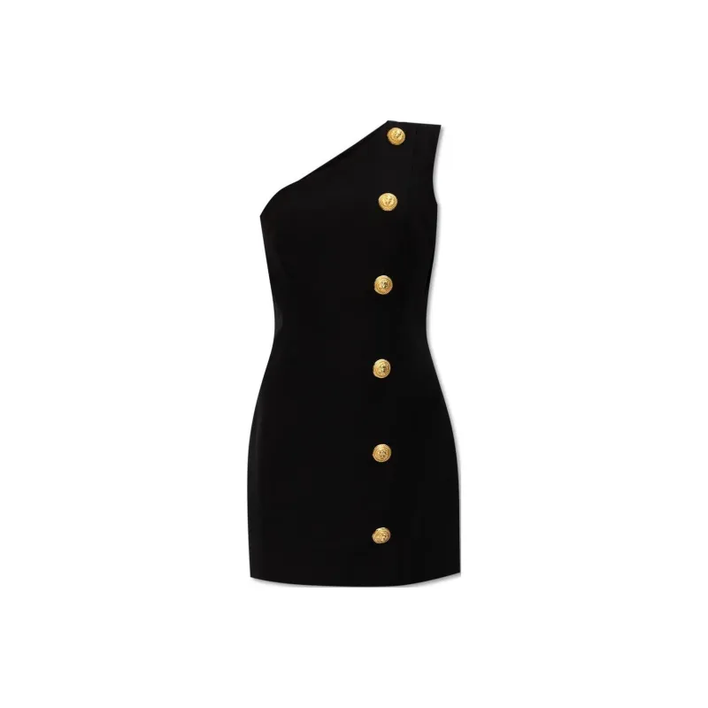 BALMAIN One Shoulder Mini Skirt-0